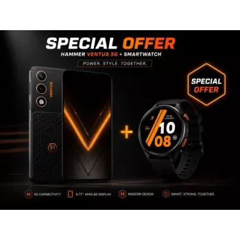 Hammer Ventus 5G 6,77 colio AMOLED 5G išmanusis telefonas 8GB RAM 256GB juodas