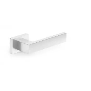 Durų rankena HANDLE DOOR CUBE RT CHROME – poliruoto chromo svirtinė rankena su kvadratine rozete