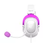 HAVIT H2002d laidinis žaidimų ausinių komplektas su RGB apšvietimu, nuimamu mikrofonu, 50 mm tvarkyklėmis, baltos/violetinės spalvos