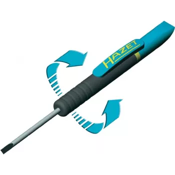 HAZET 805C-25 smaigalys atsuktuvas su spaustuku plokščiam 0,8 x 4,0 mm, 25 mm ašmenys, ergonomiška daugiakomponentė rankena, DIN ISO 2380-1