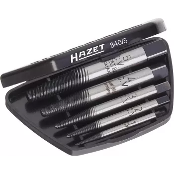 HAZET 840/8 varžtų ištraukimo rinkinys M3 - M45, 8 dalys, kairiosios spiralės, aukštos kokybės įrankių plienas, plastikiniame dėkle