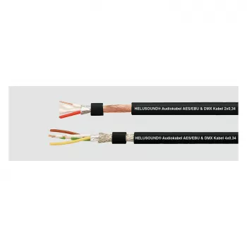 HELUKABEL HELU LIGHT DMX kabelis 4x0.34 mm² juodas AES/EBU ir DMX skaitmeninio garso kabelis 400033