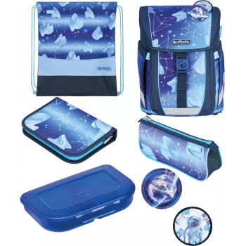 Herlitz FiloActive XL Plus Cosmic mokyklinė kuprinė su penalais ir sportiniu krepšiu