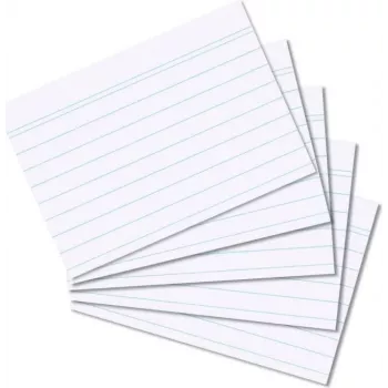 HERLITZ indeksinės kortelės DIN A8, liniuotos, baltos, 170g, be medienos, mėlynos linijos, 100 vnt.