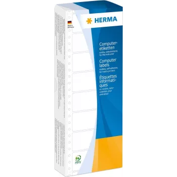 HERMA 8161 Baltos vientisinės ištisinės popierinės etiketės, nuolatinis klijavimas, matinės, 88,9 x 35,7 mm, 2000 etikečių