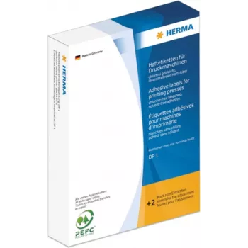 HERMA DP1 apvalios geltonos matinio popieriaus etiketės, 19 mm skersmens, 10000 etikečių rulone, nuolatinis klijavimas, automatinėms etikečių klijavimo sistemoms 2741