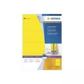 HERMA SuperPrint bylų segtukų etiketės geltonos 61 x 192 mm, 400 etikečių (100 lapų x 4) 4296