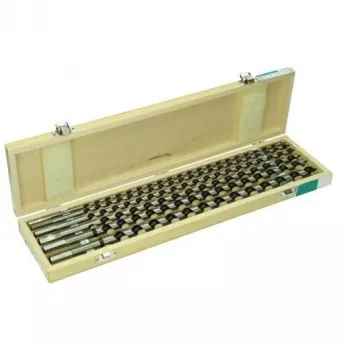 HIKOKI 8 vienetų medienos grąžtų rinkinys dėkle, smaigaliniu antgaliu, anglinis plienas, 3-10 mm
