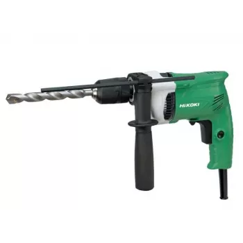 HiKOKI DV16VSSWUZ 600W tinklinis smūginis gręžtuvas su raktine veržle, reguliuojamu greičiu, atbulinės eigos funkcija, papildoma rankena ir gylio matuokliu