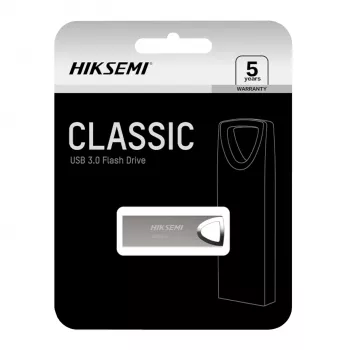 HIKSEMI Classic 64GB USB 3.0 Flash Drive, cinko lydinys, be dangtelio, slankioji konstrukcija, sidabrinis