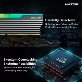 HIKSEMI Future RGB 16GB rinkinys (2x8GB) 3600MHz DDR4 stalinių kompiuterių žaidimų atmintis, juoda