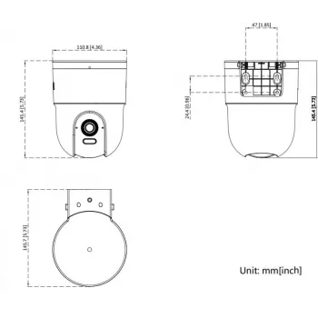 Hikvision DS-2CD1F47G3H-LIUF/SX 4MP Kupolinė IP vaizdo kamera su įmontuotu mikrofonu, 2.8mm objektyvas, IP67, IK10, PoE