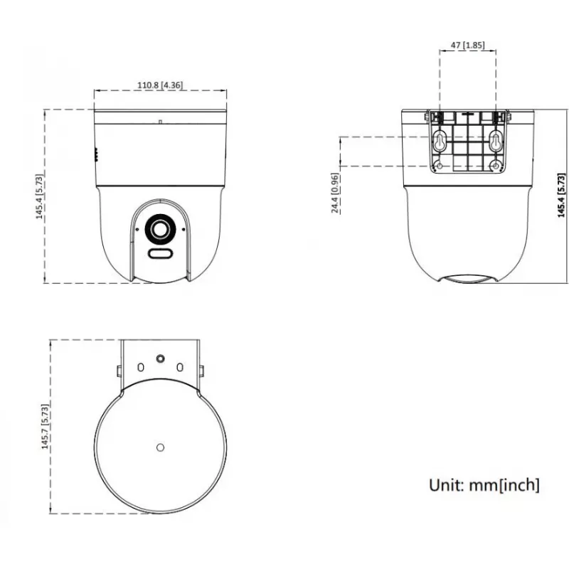 Hikvision DS-2CD1F47G3H-LIUF/SX 4MP Kupolinė IP vaizdo kamera su įmontuotu mikrofonu, 2.8mm objektyvas, IP67, IK10, PoE