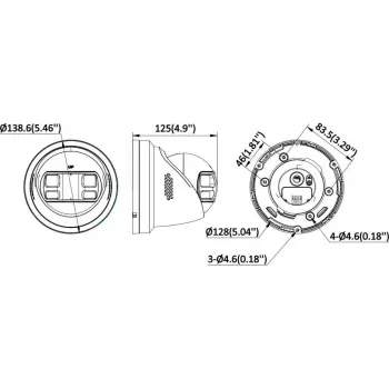 Hikvision DS-2CD23127G3P-LIS2UY/SL 12MP 180° turret tinklo kamera su AcuSense