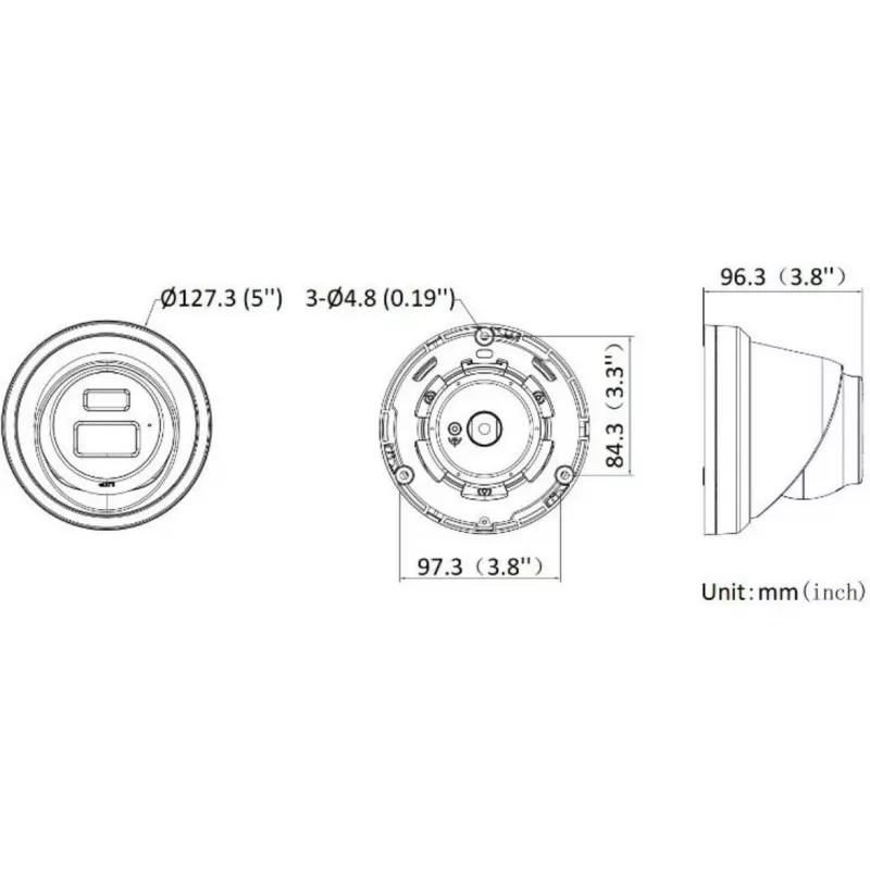 Hikvision DS-2CD2343G2-LI2U(2.8mm) 4MP Turret IP kamera, Live-Guard, AcuSense, juoda