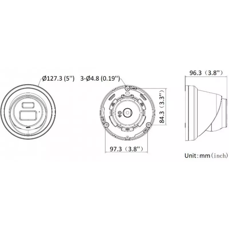 Hikvision DS-2CD2343G2-LI2U(2.8mm) 4MP Turret IP kamera, Live-Guard, AcuSense, juoda