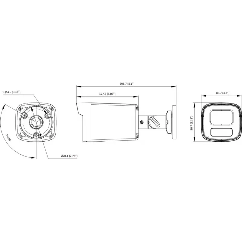 Hikvision DS-2CE10KF3T-LS (2.8mm) 4-in-1 3K lauko stebėjimo kamera su ColorVu, balta šviesa, IP67