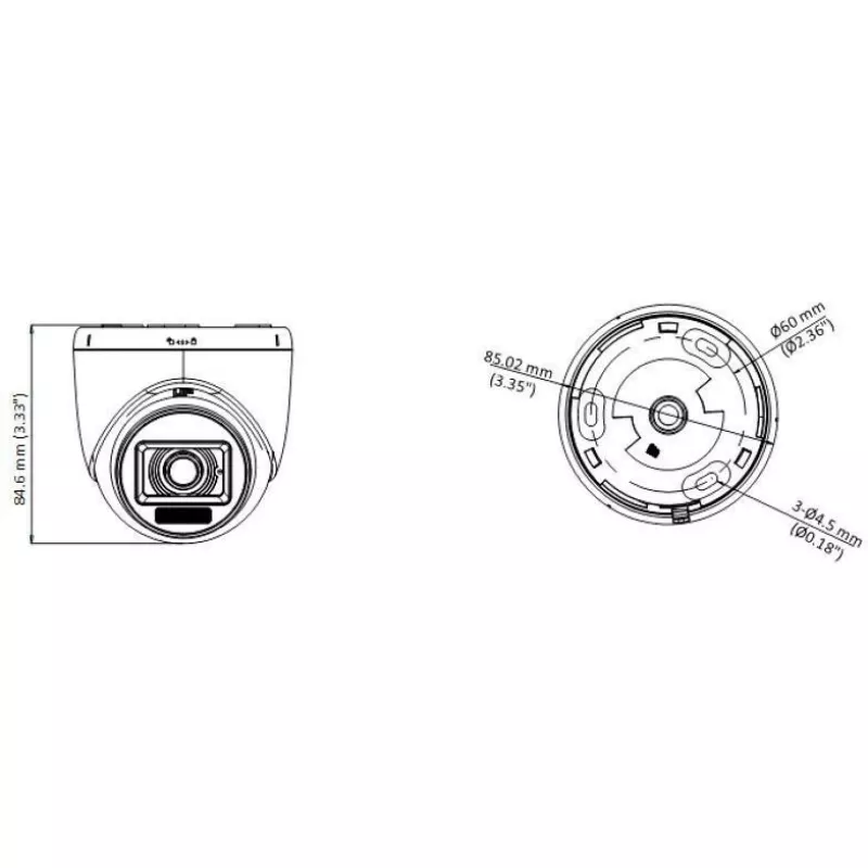 Hikvision DS-2CE76K0T-LPFS(2,8mm) 3K Kupolinė Kamera su protingu hibridiniu apšvietimu ir garsu, Vidinei įrangai
