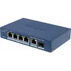 Hikvision DS-3E1506P-EI/M-4P1T1F(O-STD) nevaldomas komutatorius su 4 PoE+ prievadais, 1 Gigabit RJ45 ir 1 SFP jungtimi