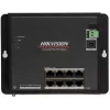 Hikvision DS-3T1510P-SI-FLT(O-STD) 10 prievadų pramoninis valdomas PoE+ valdiklis su 8 Gigabit PoE+ prievadais ir 2 SFP, 120W biudžetas, DIN bėgelis, be maitinimo šaltinio