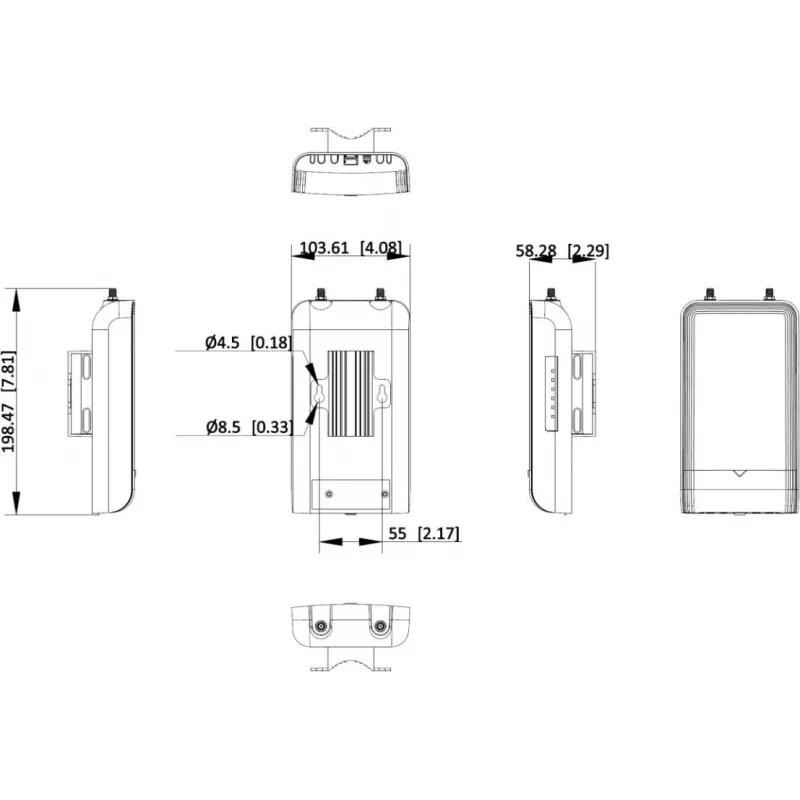 Hikvision DS-3WFB-EI-5ACG 5 GHz lauko belaidis tiltas (300 Mbps, 16 dBi, IP65)