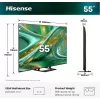 Hisense 55E89S 55 colių 4K ULED Smart TV su Dolby Vision IQ, HDR10+ Adaptive, VIDAA U6, pilkas