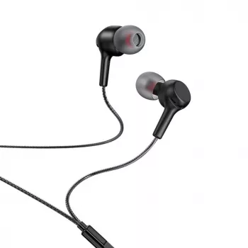 Hoco M78 laidiniai ausinukai su mikrofonu, 3,5 mm lizdas, juodi