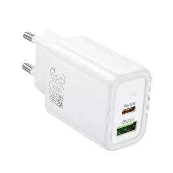 Hoco N63 Gentle PD30W+QC3.0 Įkroviklis (ES) Baltas