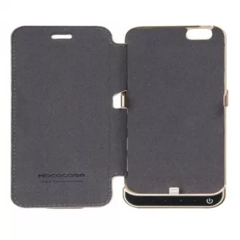 Hoco Ultra Thin Battery Case 3000mAh su Odiniu Dėklu, Skirta Apple iPhone 6/6S, Juoda