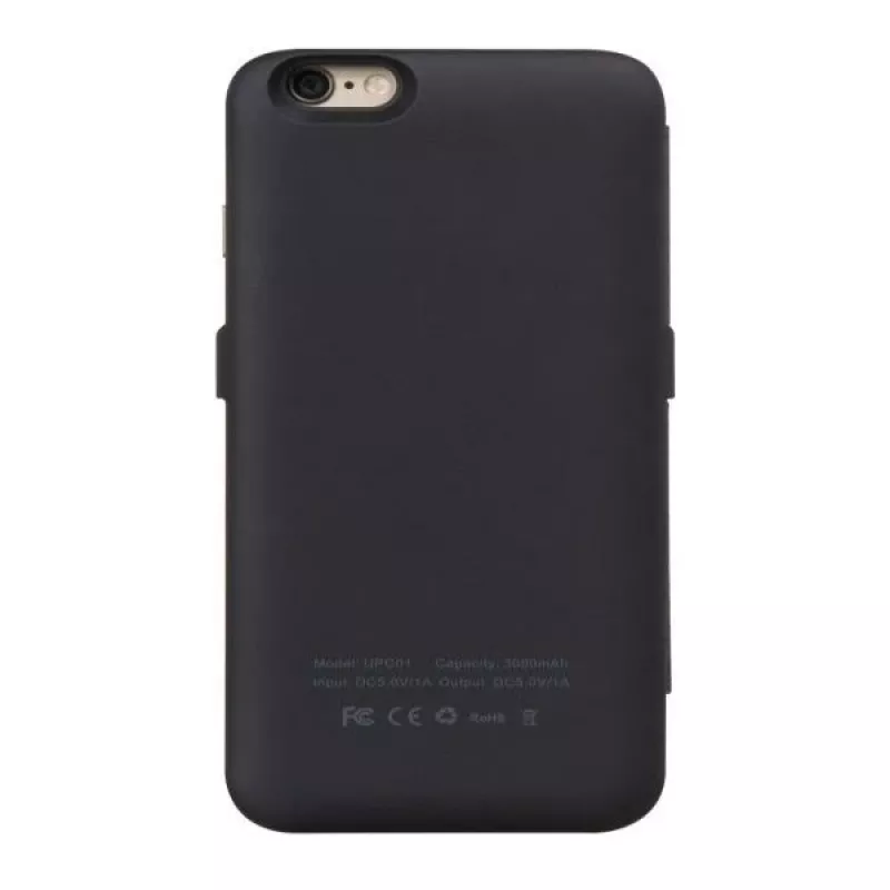 Hoco Ultra Thin Battery Case 3000mAh su Odiniu Dėklu, Skirta Apple iPhone 6/6S, Juoda