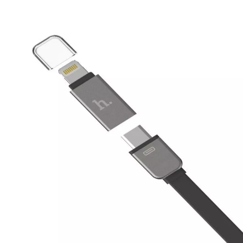 Hoco Universal UCL01 Universalus Apple + Micro USB Laidas, Pilka, 1,2m
