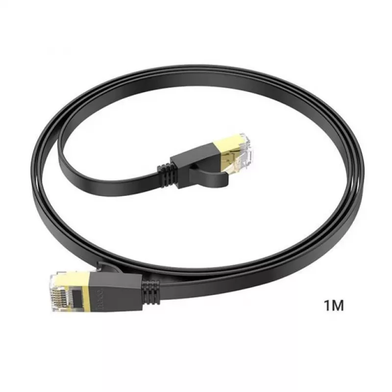 HOCO US07 General Pure Copper Flat Network Cable (1m) Black