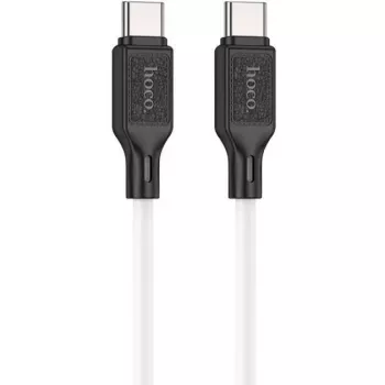 Hoco X90 Cool 60W Silikoninis Įkrovimo ir Duomenų Laidas Type-C į Type-C Baltas