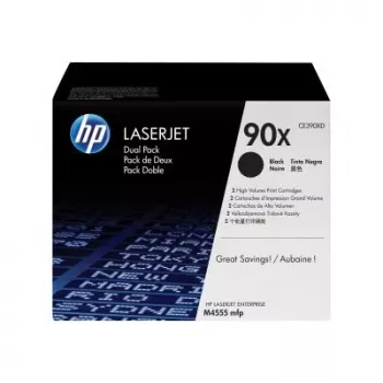 HP 90X High Yield Black Toner Cartridge Dual Pack (CE390XD) - Original