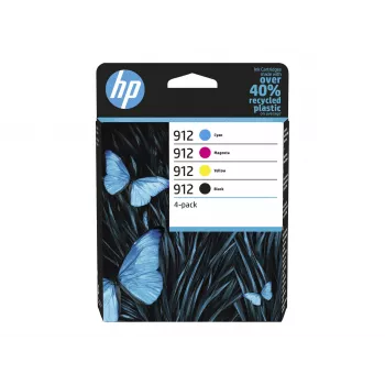 HP 912 Original rašalo kasetės 4 vnt. pakuotė (juoda, žydra, rausvai raudona, geltona) - 6ZC74AE#30B
