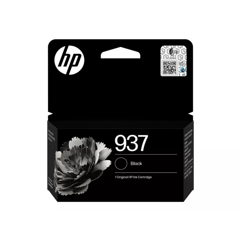 HP 937 Original juoda rašalo kasetė – pigmentinis rašalas, standartinė talpa (4S6W5NE#LS3)