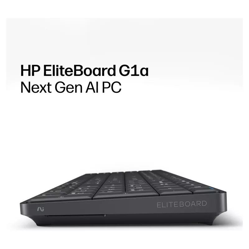 HP EliteBoard G1a Next Gen AI PC - AMD Ryzen AI 5, 16GB RAM, 512GB SSD, Windows 11 Pro, Wi-Fi 6E, juodos spalvos
