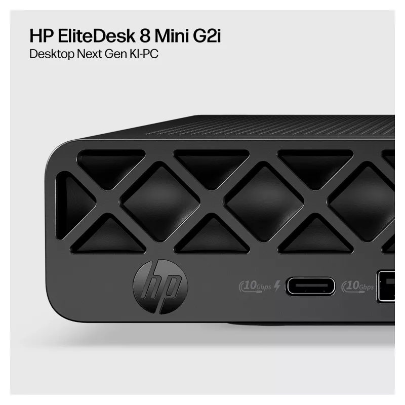 HP EliteDesk 8 Mini G2i Mini PC, Intel Core Ultra 7 356H, 32GB DDR5 RAM, 1TB NVMe SSD, Windows 11 Pro, Juodas