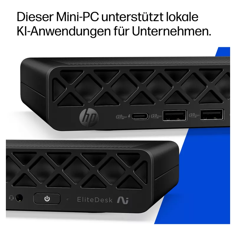 HP EliteDesk 8 Mini G2i Mini PC, Intel Core Ultra 7 356H, 32GB DDR5 RAM, 1TB NVMe SSD, Windows 11 Pro, Juodas