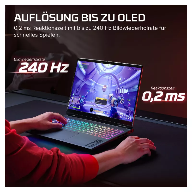 HP HyperX OMEN 16-ah1470ng žaidimų nešiojamas kompiuteris, 16 colių WQXGA, Intel Core Ultra 7 270HX Plus, 32GB RAM, 1TB SSD, GeForce RTX 5070 Ti, Windows 11 Home