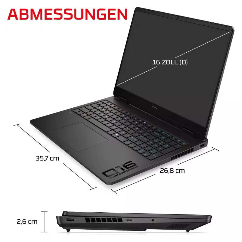 HP HyperX OMEN 16-am2170ng žaidimų nešiojamas kompiuteris, 16.0" WUXGA IPS 165Hz, Intel Core i7-14650HX, 16 GB, 512 GB SSD, RTX 5070, FreeDOS
