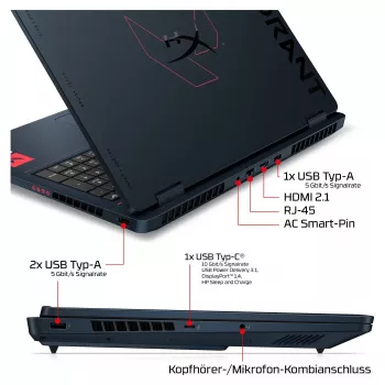 HP OMEN 16-ah1490ng žaidimų nešiojamas kompiuteris, 16.1 inch QHD 165Hz, Intel Core 9 270HX, 32GB DDR5, 1TB SSD, RTX 5080, Windows 11 Home, vokiška klaviatūra