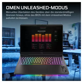 HP OMEN 16-ah1490ng žaidimų nešiojamas kompiuteris, 16.1 inch QHD 165Hz, Intel Core 9 270HX, 32GB DDR5, 1TB SSD, RTX 5080, Windows 11 Home, vokiška klaviatūra