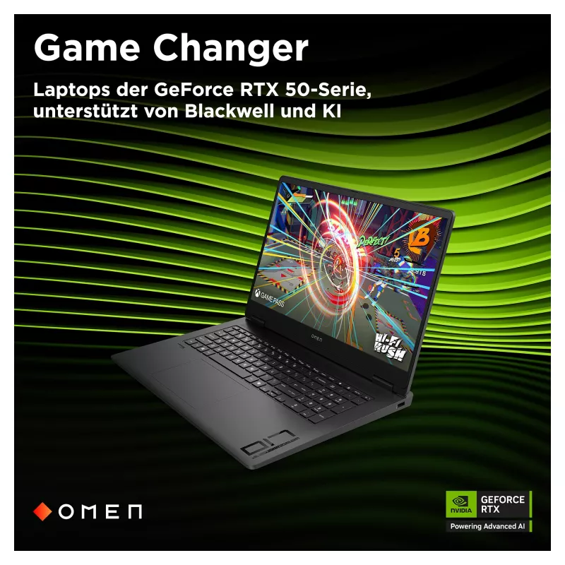 HP OMEN 17-db1471ng žaidimų nešiojamasis kompiuteris, 17,3 colio QHD 165Hz, AMD Ryzen AI 7 350, 24GB RAM, 512GB SSD, RTX 5070, Windows 11 Home