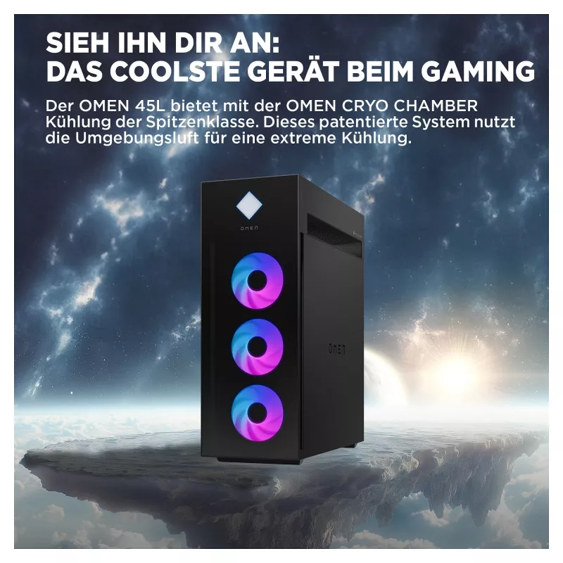 HP OMEN GT22-3795ng stalinis kompiuteris, Intel Core i9-14900K, 64GB DDR5 RAM, 2TB NVMe SSD, NVIDIA GeForce RTX 5080, Windows 11 Home, Shadow Black