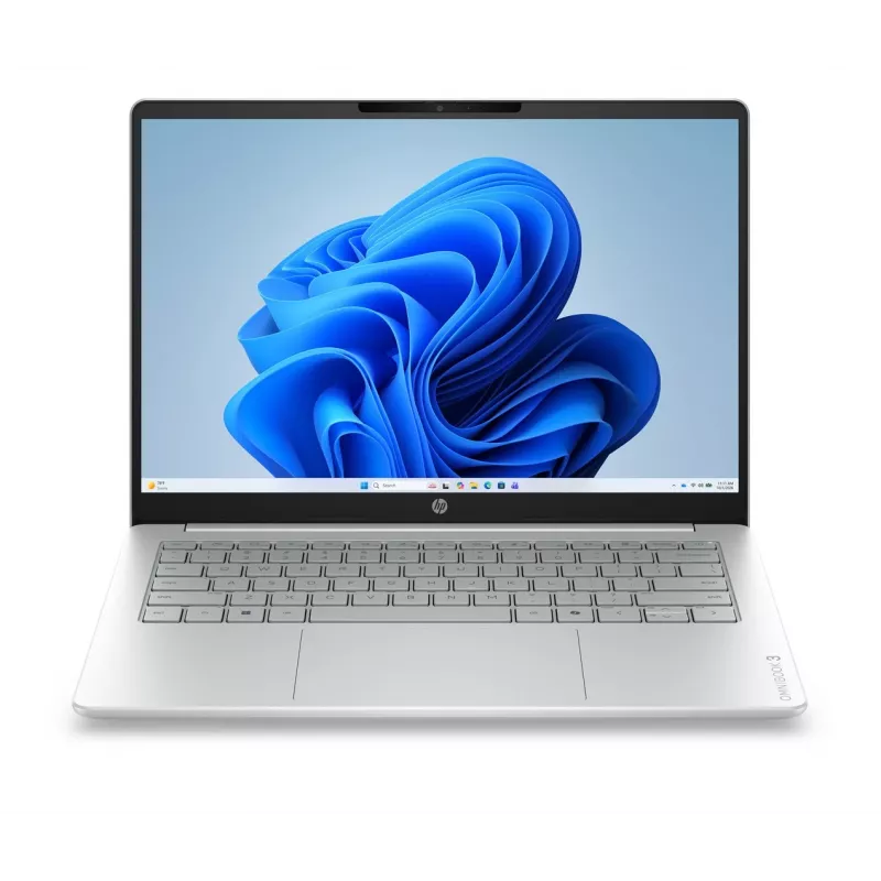HP OmniBook 3 14-hu0012nwx 14 inch 2K IPS nešiojamas kompiuteris – Intel Core 3 100U, 8GB DDR5, 256GB SSD, Windows 11 Home, Glacier Silver