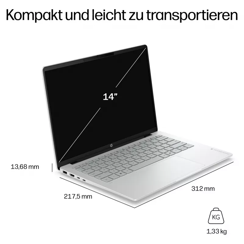 HP OmniBook 5 Next Gen AI 14-hh0470ngx nešiojamasis kompiuteris, 14 colių, Intel Core Ultra 7 355, 16GB RAM, 512GB SSD, Windows 11 Home