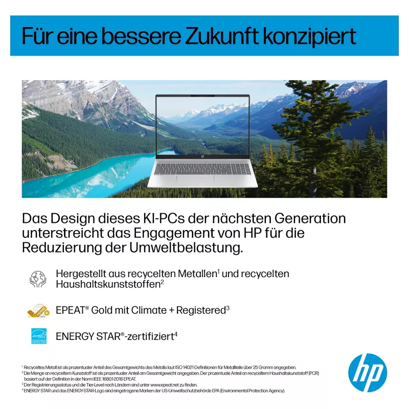 HP OmniBook 5 16-ag1451ngx AMD Ryzen AI 5 330 16GB 512GB SSD W11 Home 16 inch WUXGA nešiojamas kompiuteris (Natural Silver, vokiška QWERTZ klaviatūra)