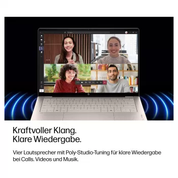 HP OmniBook Ultra 14-kd0471ngx nešiojamas kompiuteris, Intel Core Ultra 7 356H, 32GB RAM, 1TB SSD, 14 colių jutiklinis ekranas, Windows 11 Home, vokiška klaviatūra