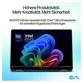 HP OmniBook Ultra Flip 14-fh0678ng 2-in-1 nešiojamas kompiuteris, Intel Core Ultra 7, 32GB RAM, 1TB SSD, 14 colių OLED jutiklinis ekranas, Windows 11 Home, natūralios sidabro spalvos
